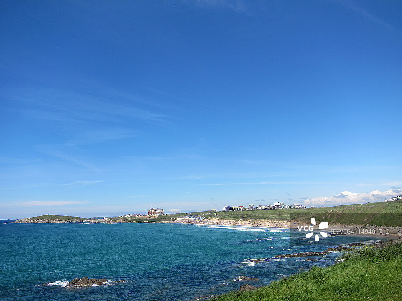 英国康沃尔郡纽基费斯特尔海滩图片素材