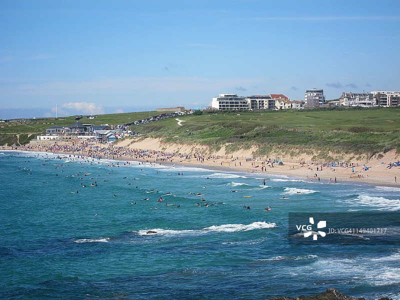 英国康沃尔郡纽基费斯特尔海滩图片素材