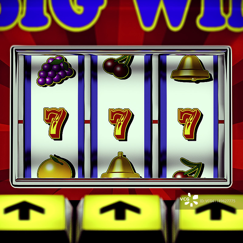 水果机中奖777图案图片素材