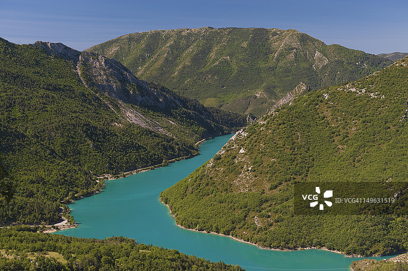夏季韦尔东河，法国里维埃拉腹地图片素材