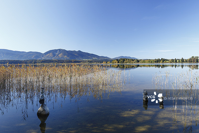 德国巴伐利亚：山脉和斯塔费尔湖风光图片素材