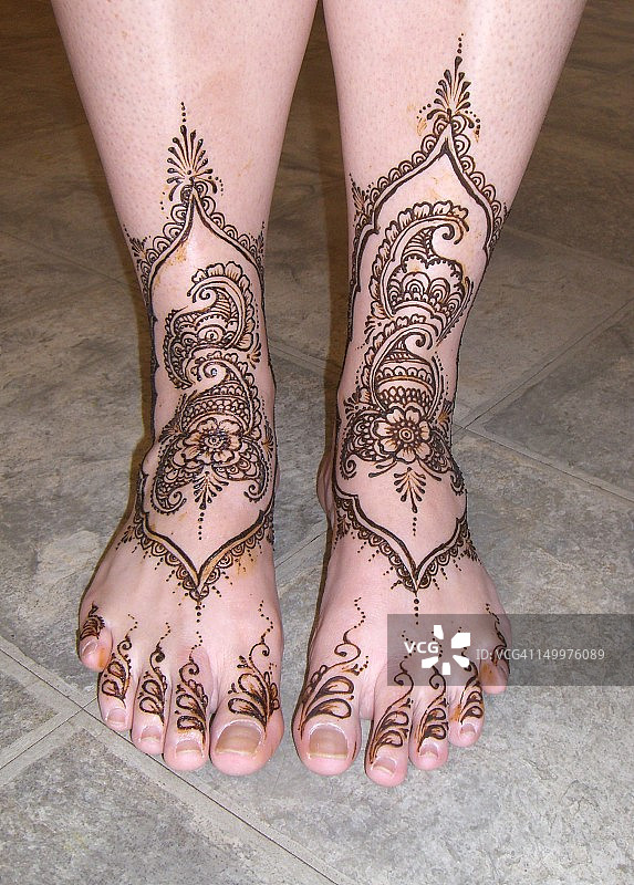 新娘脚绘海娜图片素材