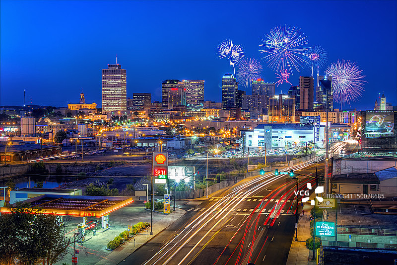 纳什维尔上空的烟花图片素材