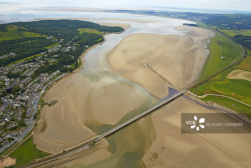 河口鸟瞰图图片素材