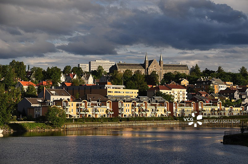 特隆赫姆夜景图片素材