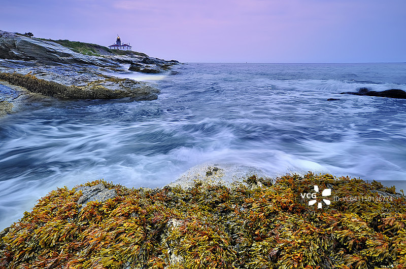 詹姆斯敦海狸尾灯塔，罗德岛图片素材