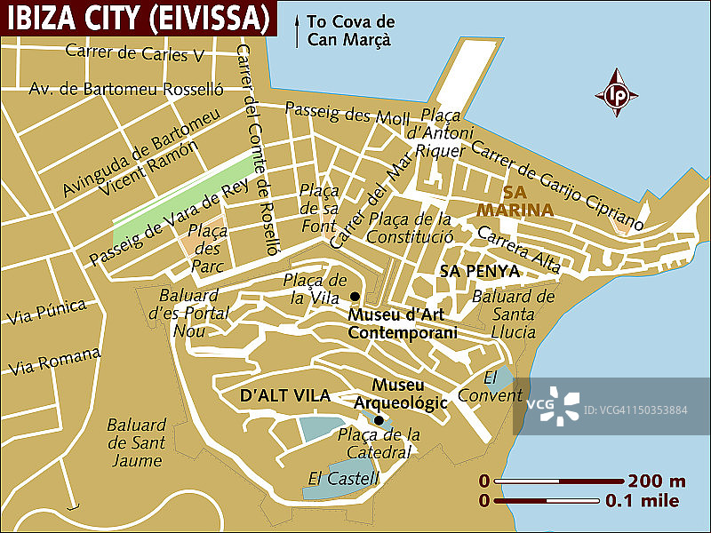 伊维萨岛城市地图图片素材