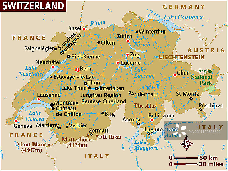 瑞士地图图片素材