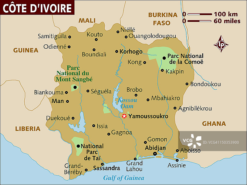 科特迪瓦地图图片素材