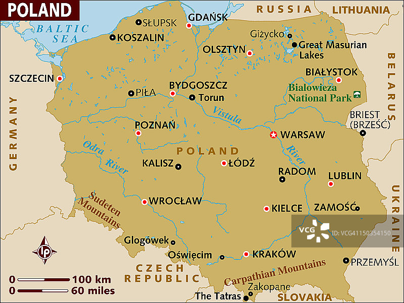 波兰地图图片素材