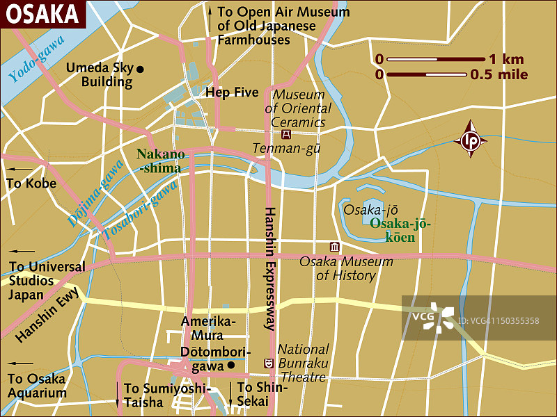 大阪地图图片素材