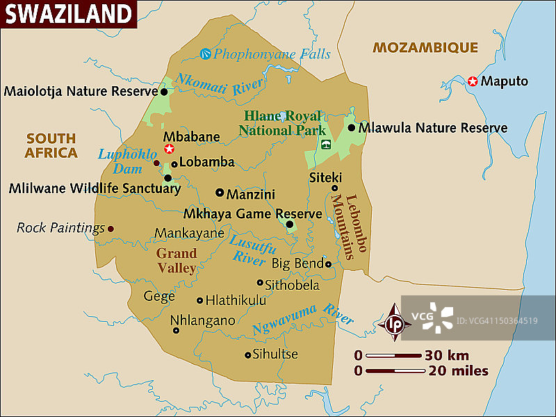 斯威士兰地图图片素材