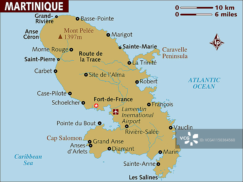 马提尼克地图图片素材