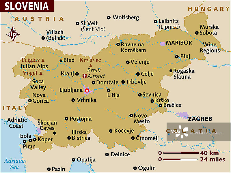 斯洛文尼亚地图图片素材