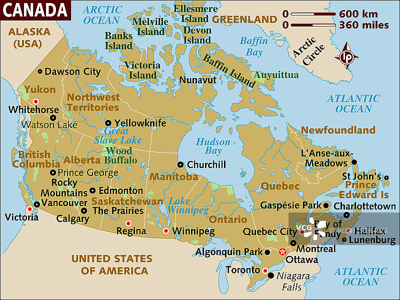 加拿大地图图片素材