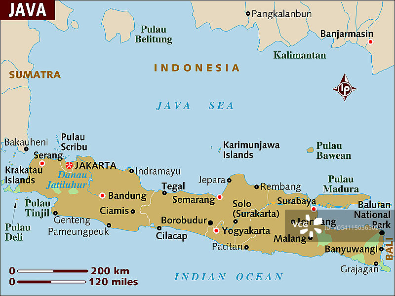 爪哇岛地图图片素材