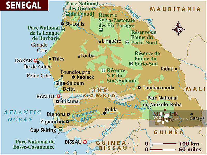 塞内加尔地图图片素材