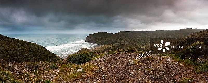 Anawhata海滩，Waitakere图片素材