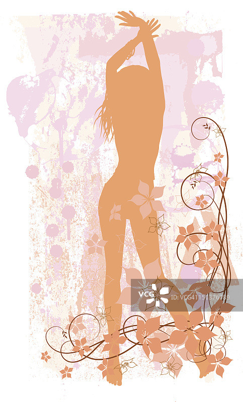 女孩剪影图片素材