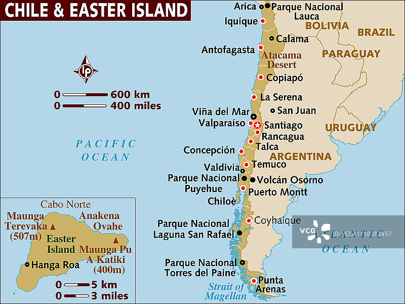 智利和复活节岛地图图片素材