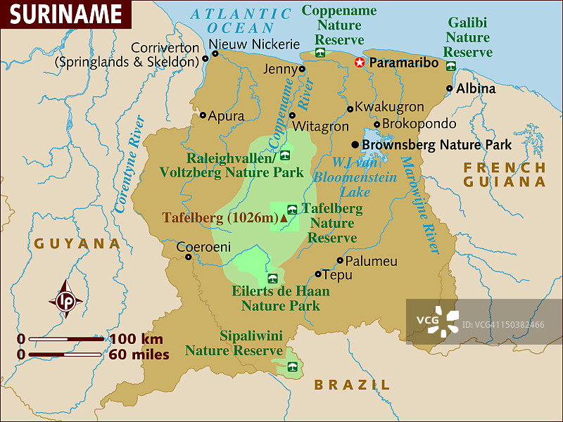 苏里南地图图片素材