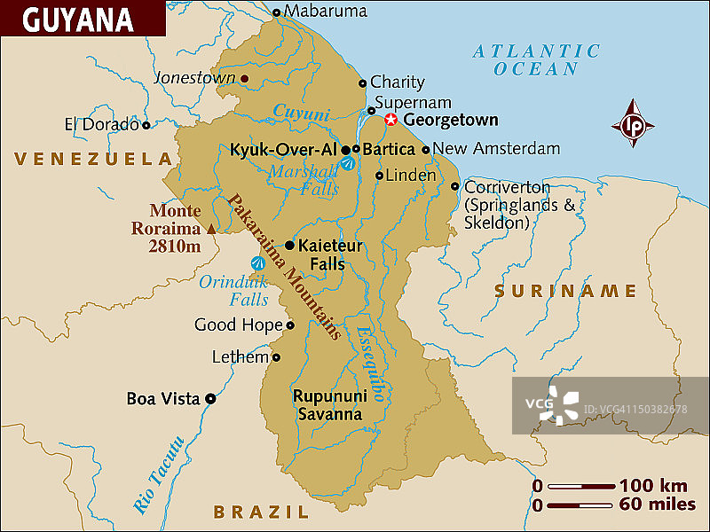 圭亚那地图图片素材
