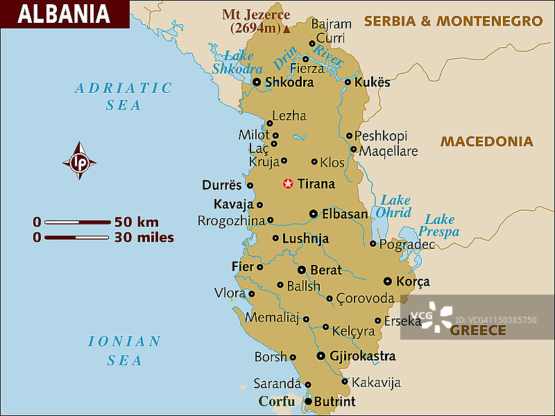 阿尔巴尼亚地图图片素材