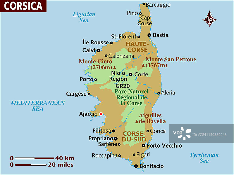 科西嘉岛地图图片素材