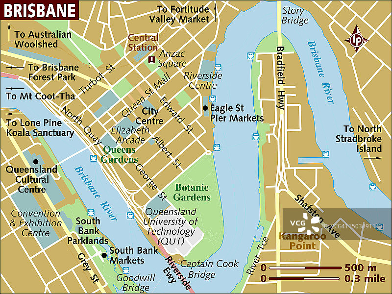 布里斯班地图图片素材