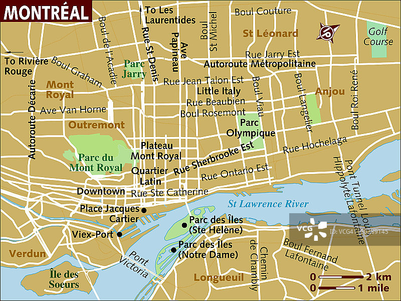 蒙特利尔地图图片素材