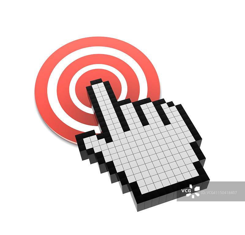 目标上的手势光标图片素材