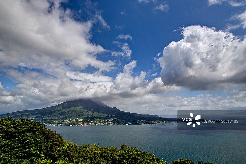 樱岛和锦江湾图片素材