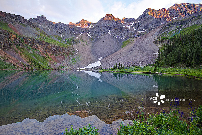 下蓝湖的日落图片素材