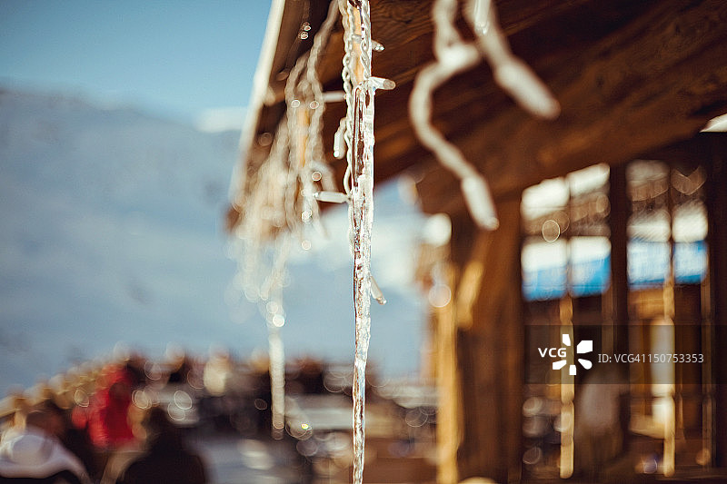 雪地咖啡馆图片素材