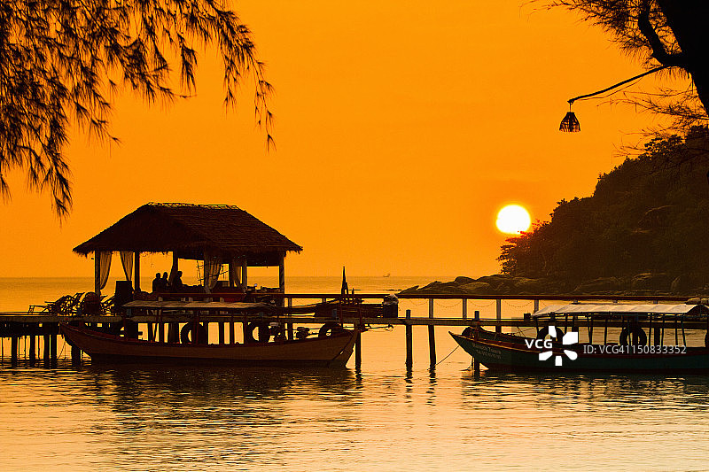 海滩美丽日落图片素材