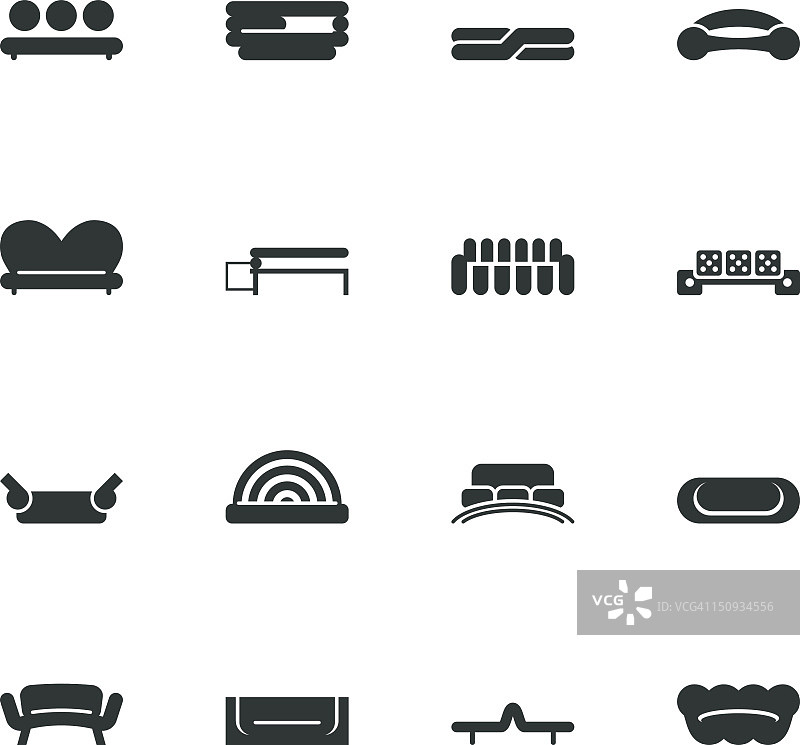 沙发设计轮廓图标图片素材