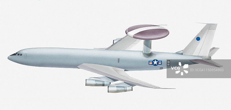 美国空军E-3哨兵预警机插画图片素材