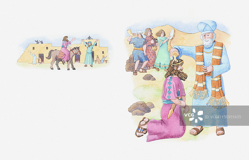 所罗门登基插画图片素材