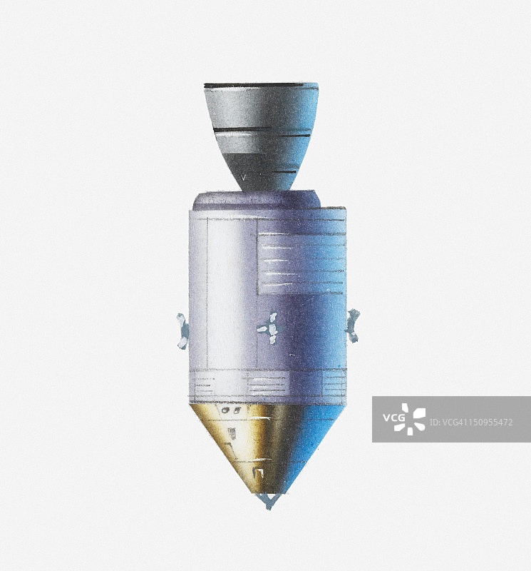 阿波罗指令舱和服务舱插画图片素材