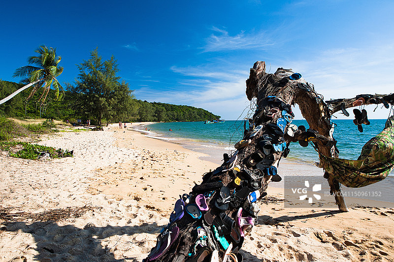 用人字拖装饰的树图片素材