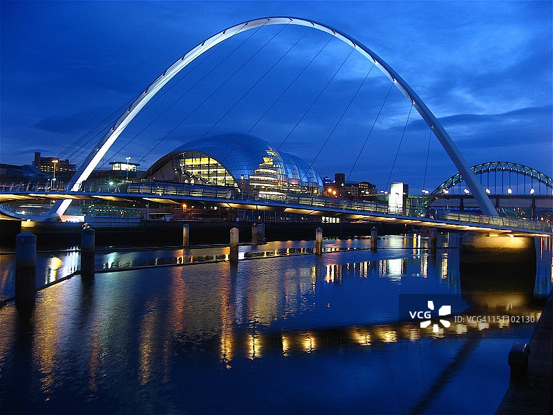 千禧桥与泰恩河图片素材