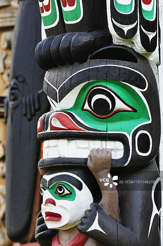 温哥华斯坦利公园的图腾柱图片素材