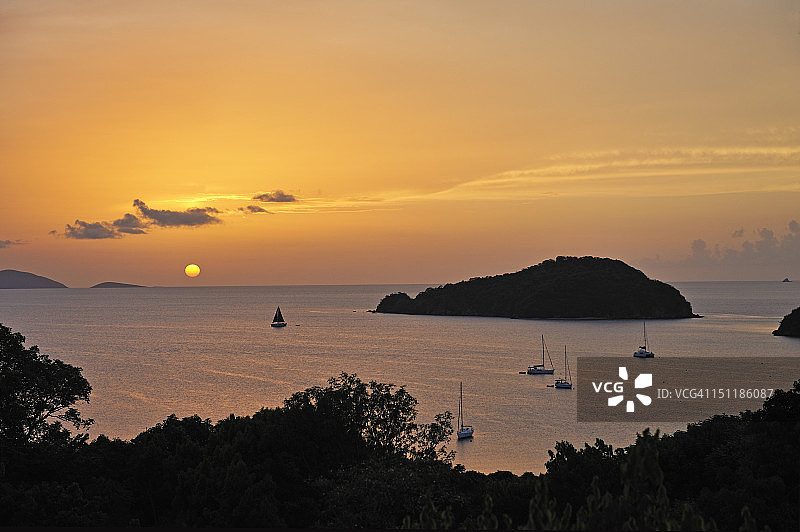 马霍湾日落景色图片素材