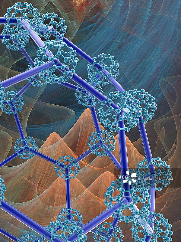 富勒烯分子艺术图图片素材