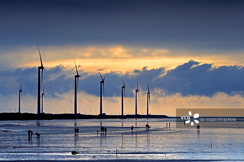 高美湿地风光图片素材