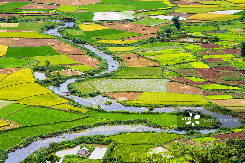 北山稻田图片素材