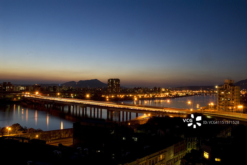 淡水河日落图片素材