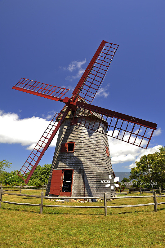 楠塔基特岛风车，马萨诸塞州图片素材