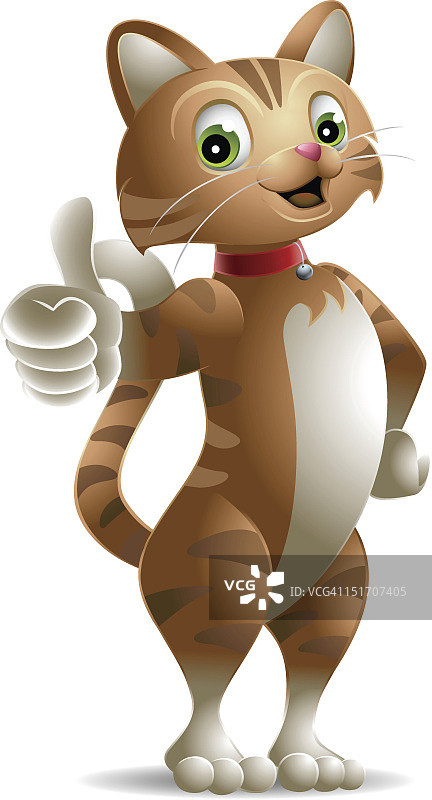 猫：竖起大拇指！图片素材