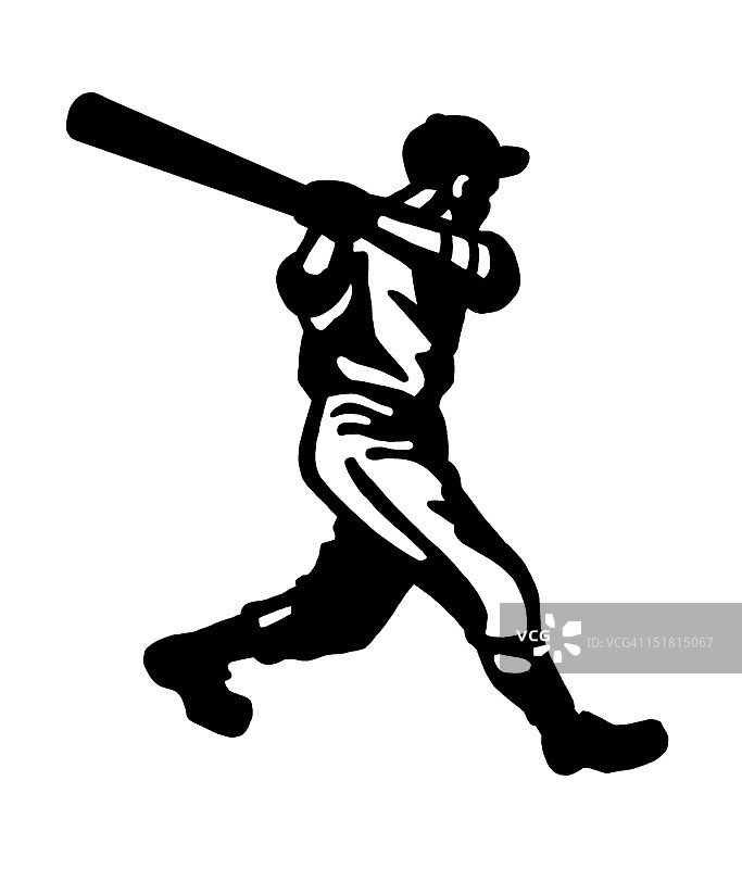 棒球运动员击球图片素材